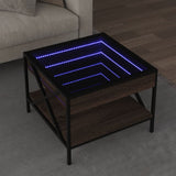 Table basse avec LED Infinity chêne marron 50x50x38 cm