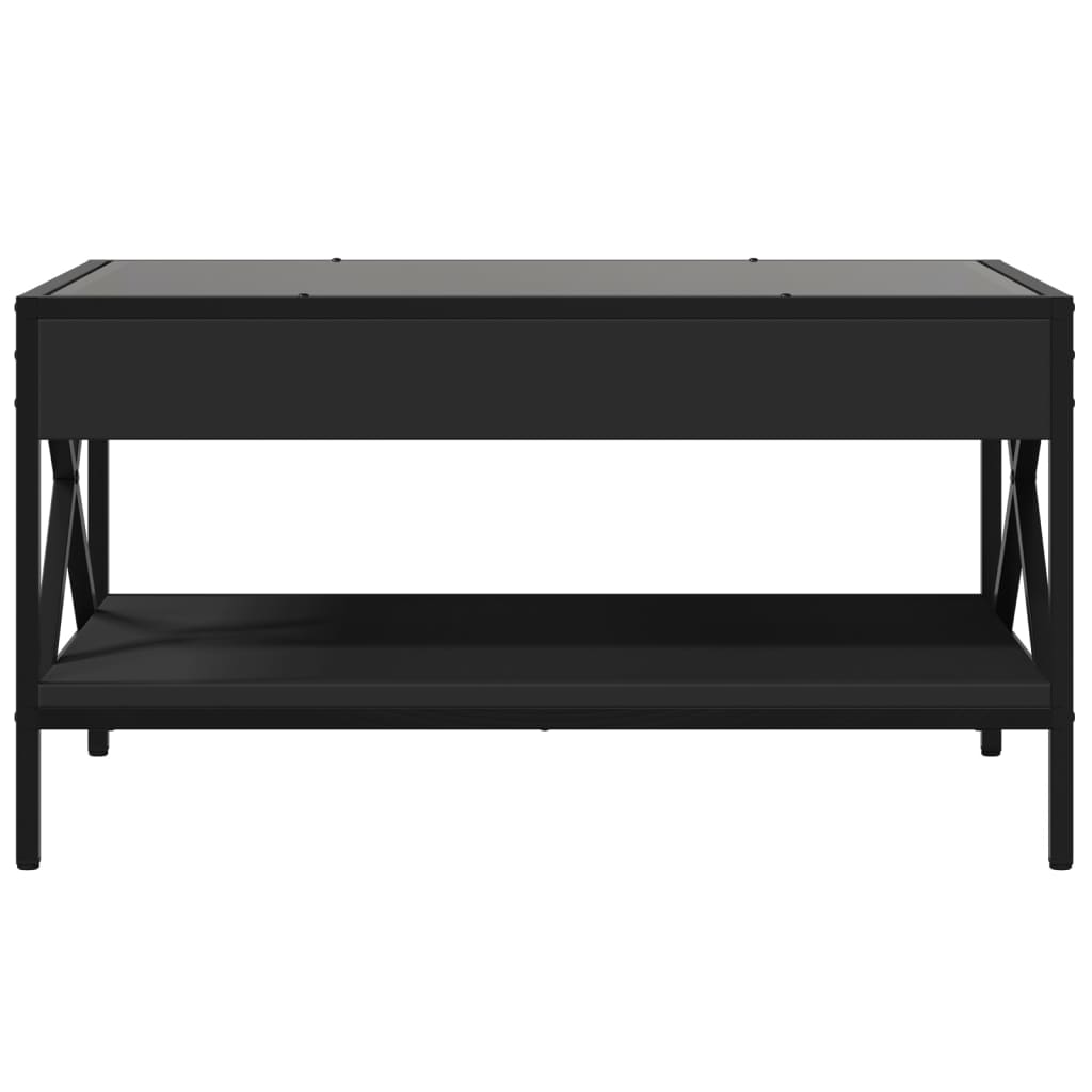 Table basse avec LED infini noir 70x50x38 cm