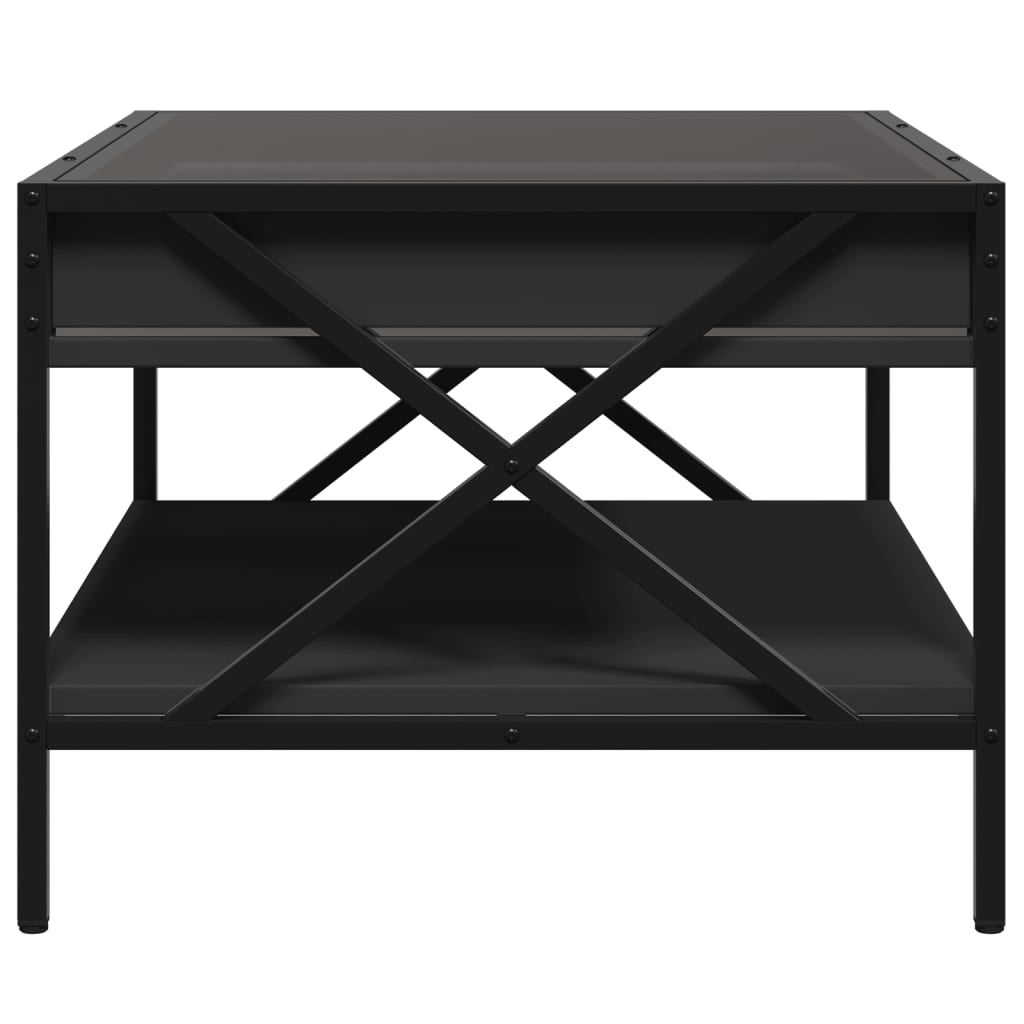 Table basse avec LED infini noir 70x50x38 cm