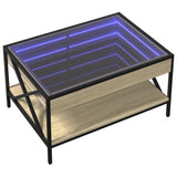 Table basse avec LED infini chêne sonoma 70x50x38 cm