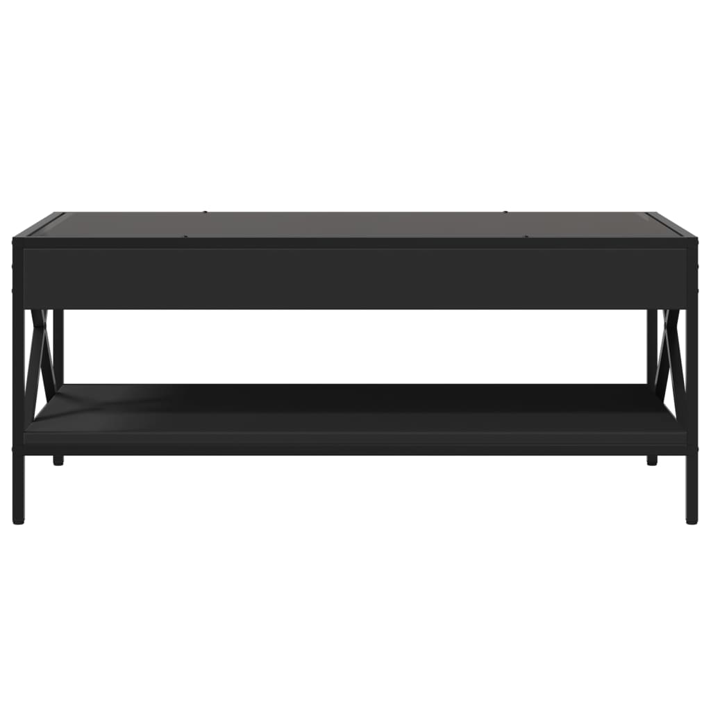 Table basse avec LED infini noir 90x50x38 cm