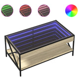 Coffee table with infinite LED sonoma oak 90x50x38 cm