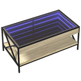 Table basse avec LED infini chêne sonoma 90x50x38 cm