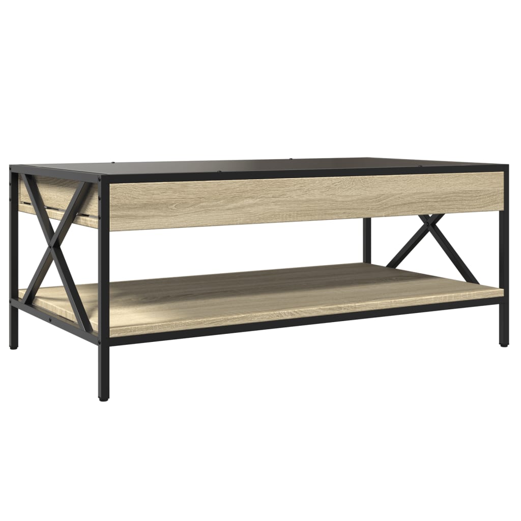 Coffee table with infinite LED sonoma oak 90x50x38 cm