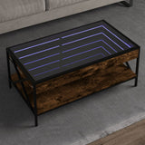 Table basse avec LED Infinity chêne fumé 90x50x38 cm