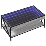 Couchtisch mit LED Infinity Sonomagrau 90x50x38 cm