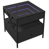 Coffee table with LED Infinity black 50x50x51 cm