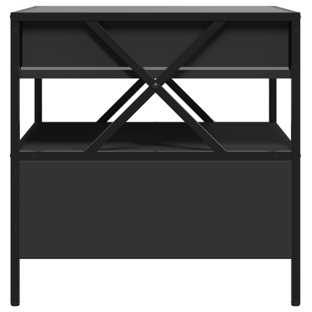 Coffee table with LED Infinity black 50x50x51 cm