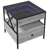 Table basse avec LED Infinity sonoma gris 50x50x51 cm