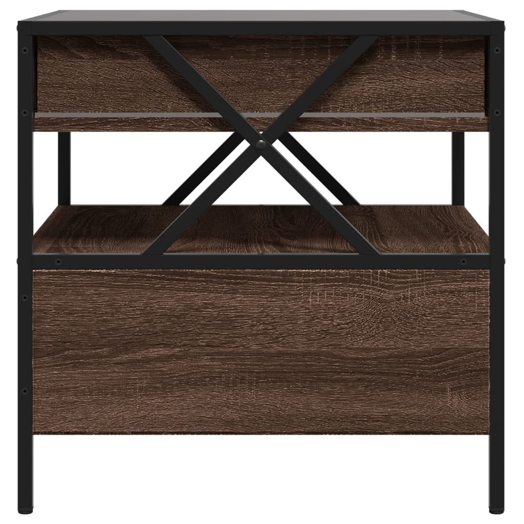 Coffee table with LED Infinity oak brown 50x50x51 cm