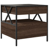 Coffee table with LED Infinity oak brown 50x50x51 cm