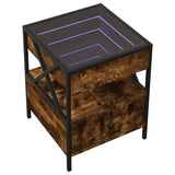 Table basse avec LED Infinity chêne fumé 40x40x51 cm