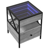 Couchtisch mit LED Infinity Sonomagrau 40x40x51 cm