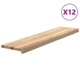 Marches d'escalier 12 pcs non traité bois de chêne massif