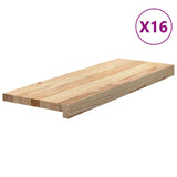 Marches d'escalier 16pcs non traité 70x30x2cm bois chêne massif