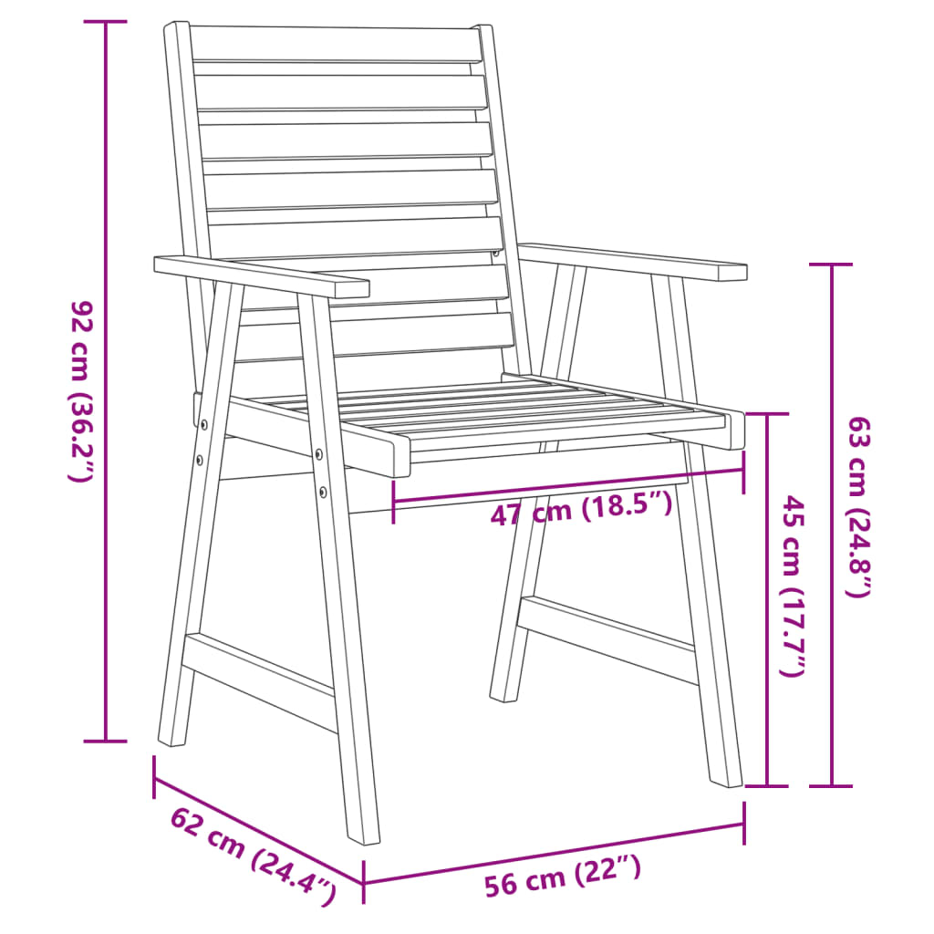 Ensemble à manger de jardin 3 pcs Bois d'acacia solide