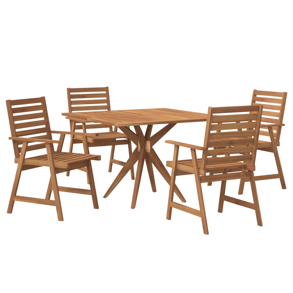 Ensemble à manger de jardin 5 pcs Bois d'acacia solide