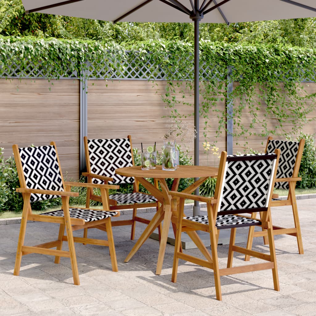 Ensemble à manger de jardin 5 pcs Bois d'acacia solide