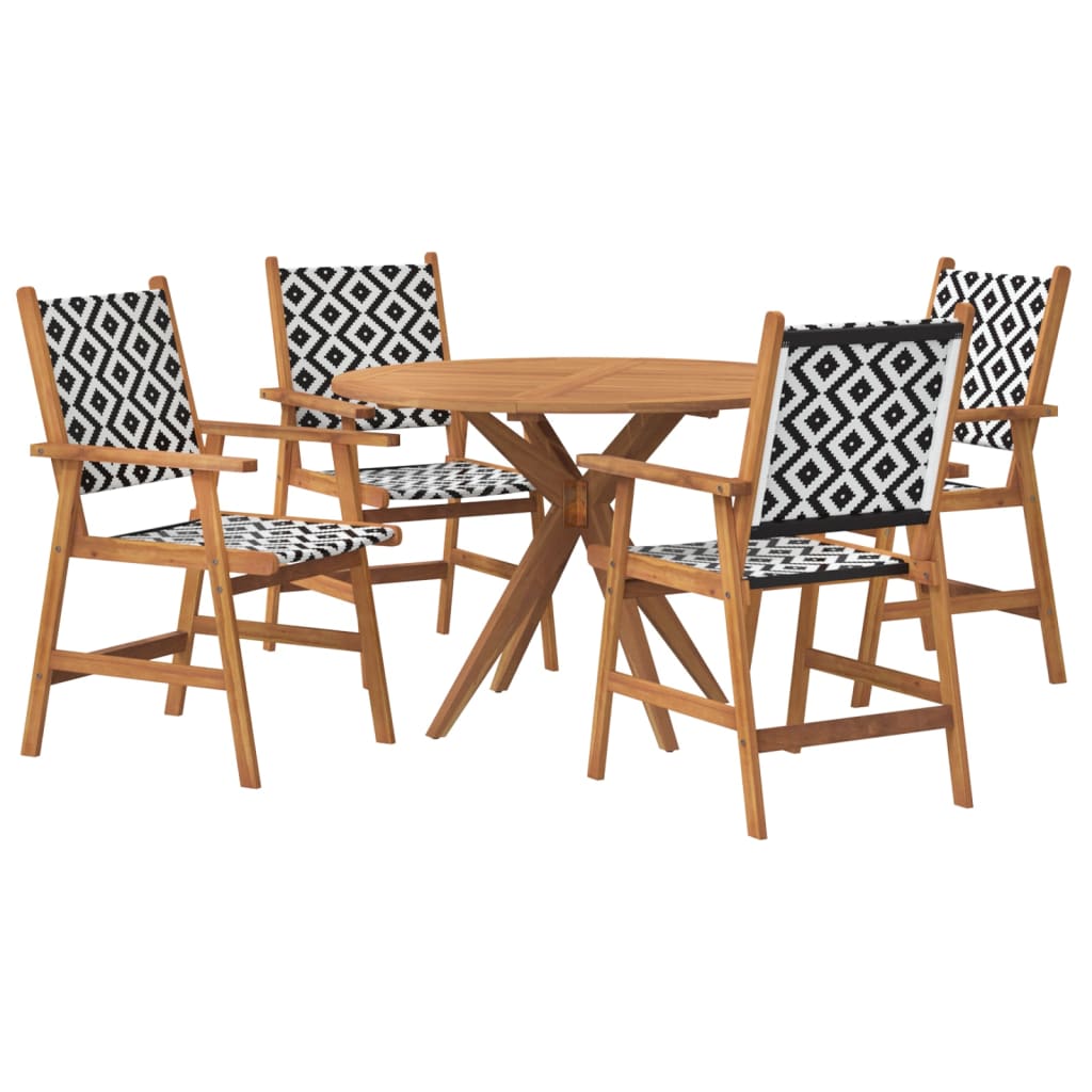 Ensemble à manger de jardin 5 pcs Bois d'acacia solide