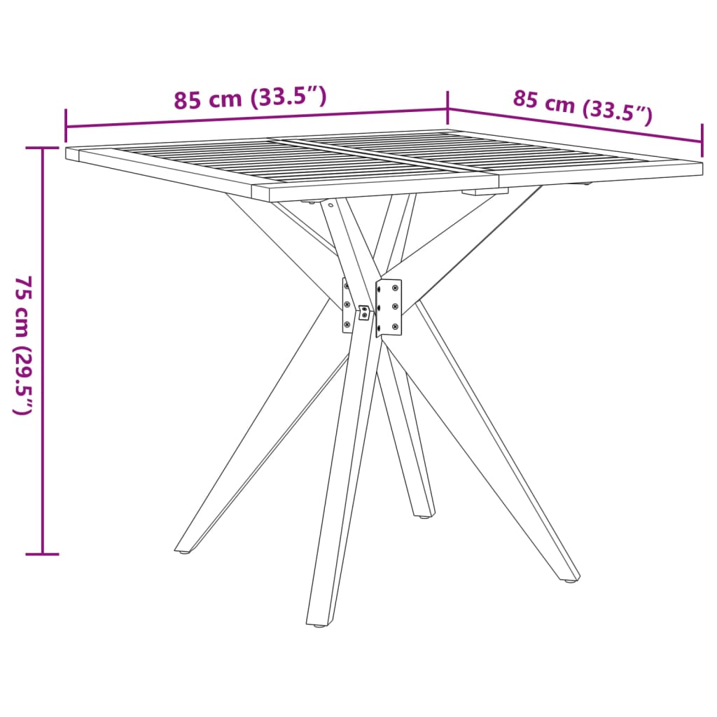 Ensemble à manger de jardin 5 pcs Bois d'acacia solide