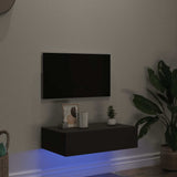 Meuble TV avec éclairage LED gris 60x35x15,5 cm