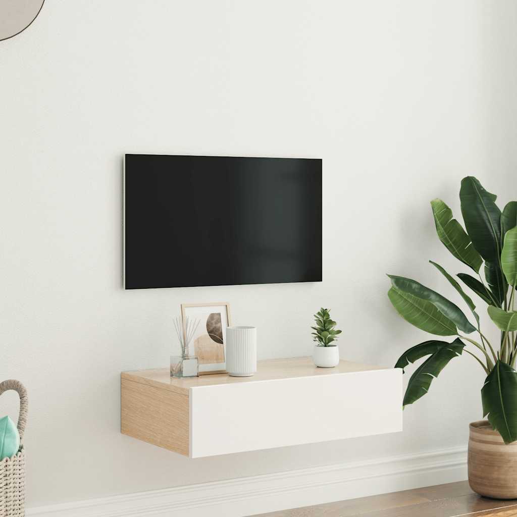 Meuble TV avec éclairage LED blanc 60x35x15,5 cm