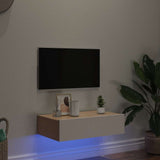 Meuble TV avec éclairage LED blanc 60x35x15,5 cm