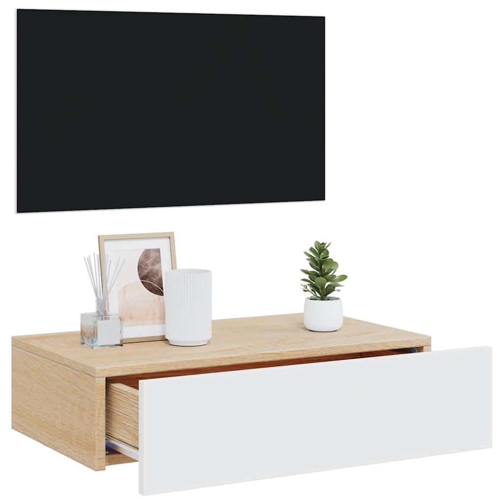 Meuble TV avec éclairage LED blanc 60x35x15,5 cm