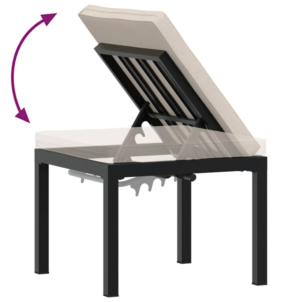 Ensemble de banc de jardin avec coussins 3 pcs noir