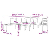 Ensemble de banc de jardin avec coussins 5 pcs noir