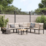 Ensemble de banc de jardin avec coussins 5 pcs noir