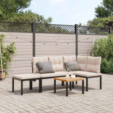 Ensemble de banc de jardin avec coussins 4 pcs noir