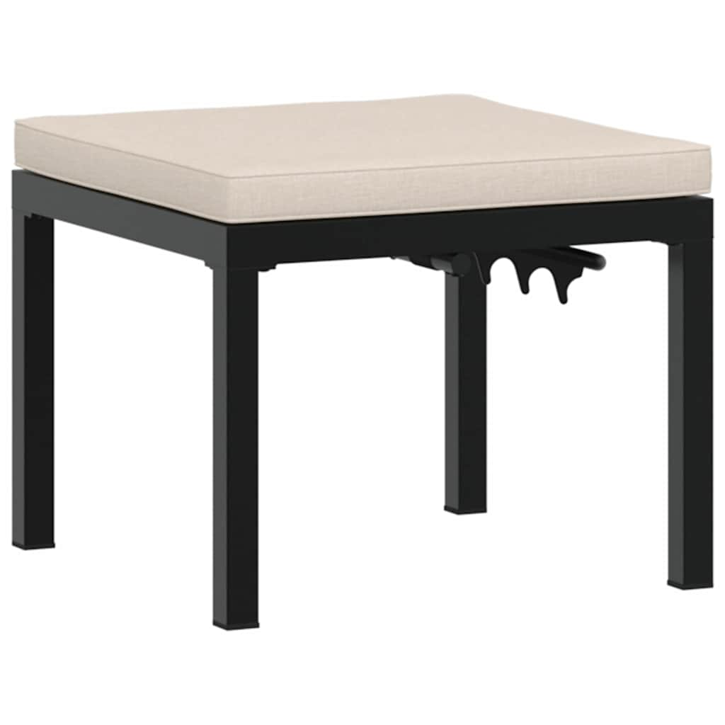 Ensemble de banc de jardin avec coussins 3 pcs noir