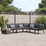 Salon de jardin 4 pcs avec coussins noir aluminium