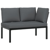 Salon de jardin 2 pcs avec coussins noir aluminium