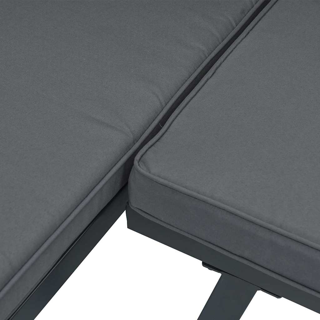 Salon de jardin 5 pcs avec coussins noir aluminium