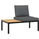 Salon de jardin 2 pcs avec coussins noir aluminium