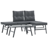 Ensemble de bancs de jardin avec coussins 3 pcs noir