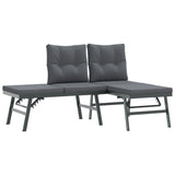 Ensemble de bancs de jardin avec coussins 3 pcs noir