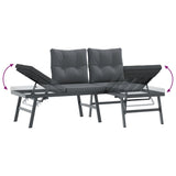 Ensemble de bancs de jardin avec coussins 3 pcs noir