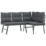 Ensemble de bancs de jardin avec coussins 5 pcs noir