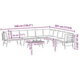 Ensemble de bancs de jardin avec coussins 5 pcs noir