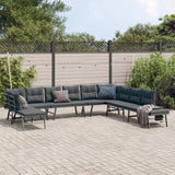 Ensemble de bancs de jardin avec coussins 7 pcs noir