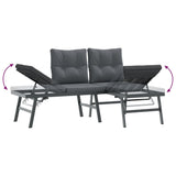 Ensemble de bancs de jardin avec coussins 9 pcs noir