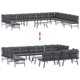 Ensemble de bancs de jardin avec coussins 9 pcs noir