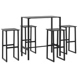 Ensemble de bar de jardin 5 pcs noir acier enduit de poudre