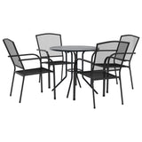 Ensemble de chaises de jardin empilables 5 pcs anthracite