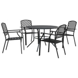 Ensemble de chaises de jardin empilables 5 pcs anthracite