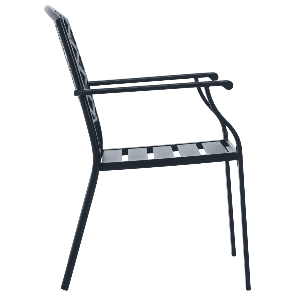 Ensemble de chaises de jardin empilables 5 pcs anthracite