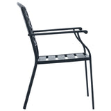 Ensemble de chaises de jardin empilables 5 pcs anthracite